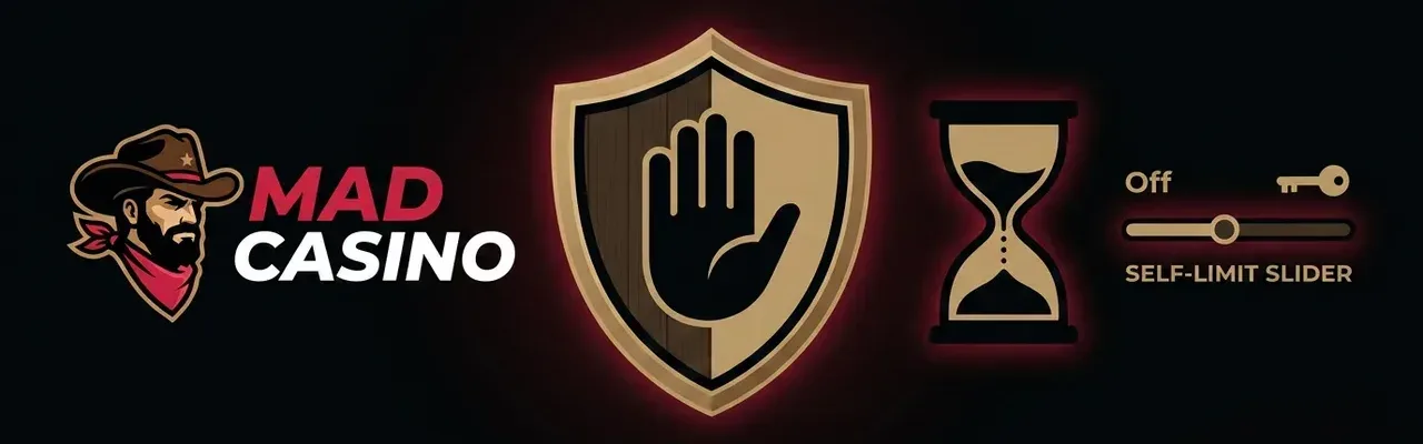Bannière Mad Casino : sécurité des comptes et jeu responsable