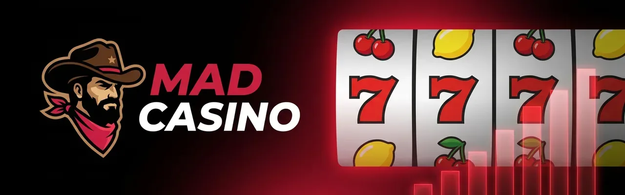Bannière Mad Casino : taux de redistribution et volatilité des machines à sous
