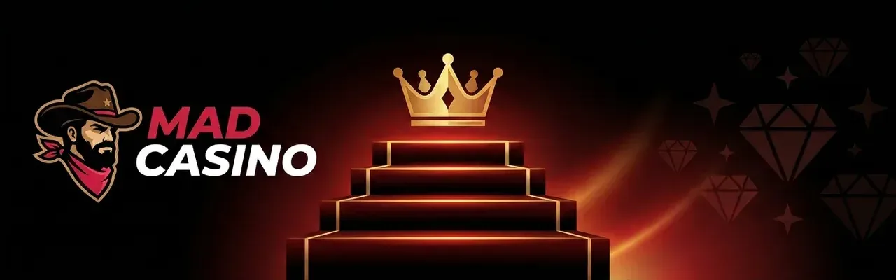 Bannière Mad Casino : programme de fidélité et niveaux VIP